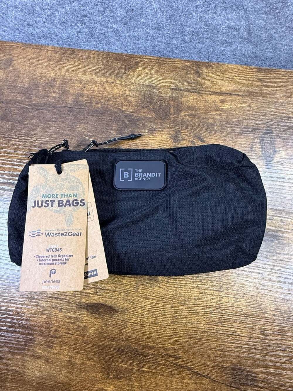 Waste2Gear The Brandit Agency Zippered Tech Organizer Bag Style WTG945